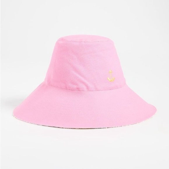 Kerri ROSENTHAL Sunny daze reversible Pink Bucket Hat with Anchor Embroidery main image 4